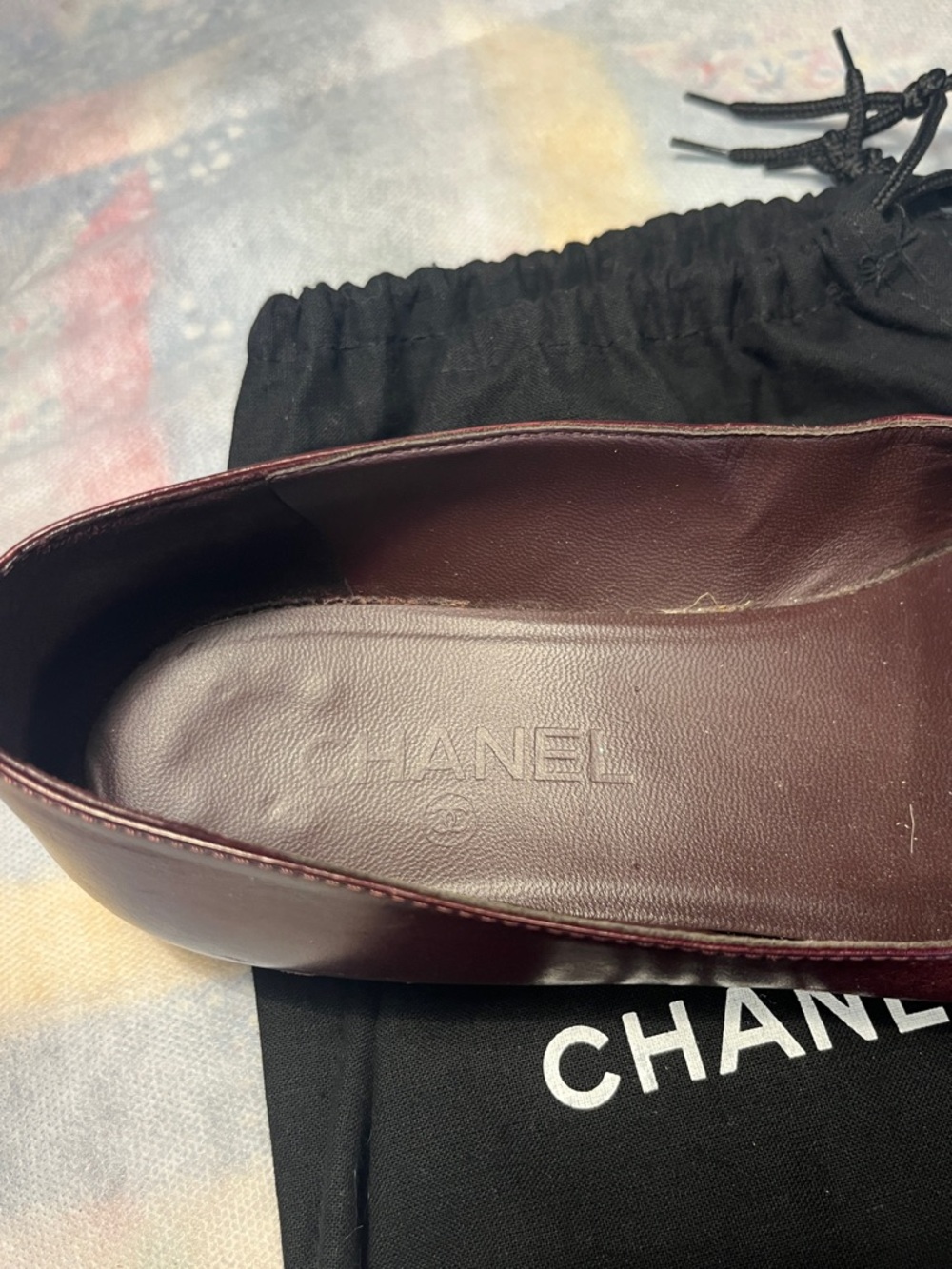 CHANEL Women's Deep Red Burgundy Leather Loafers 38.5 - Picture 3 of 13